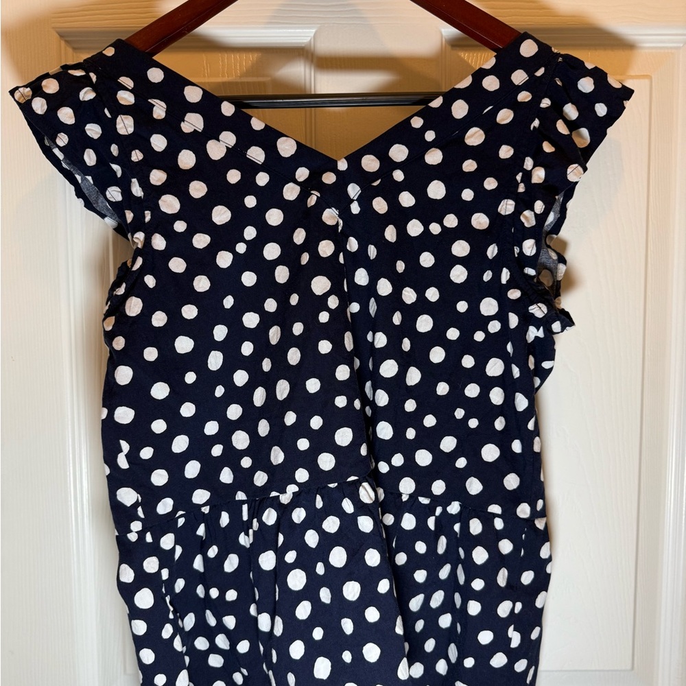LOFT Navy Polka Dot Blouse - Picture 6 of 6